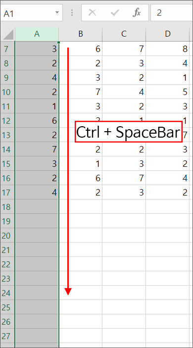 엑셀-열선택-행선택-1