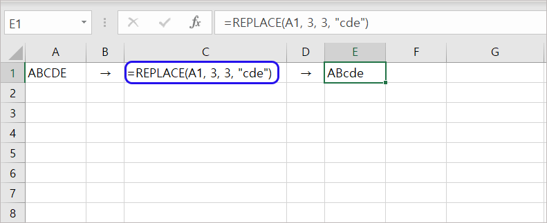 엑셀-replace-함수-기본-형태